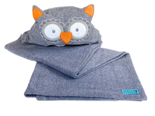 Cargar imagen en el visor de la galería, Toalla Búho Gris (disponible en pico gris o naranja)