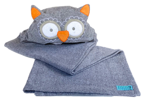 Toalla Búho Gris (disponible en pico gris o naranja)