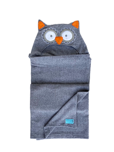Toalla Búho Gris (disponible en pico gris o naranja)