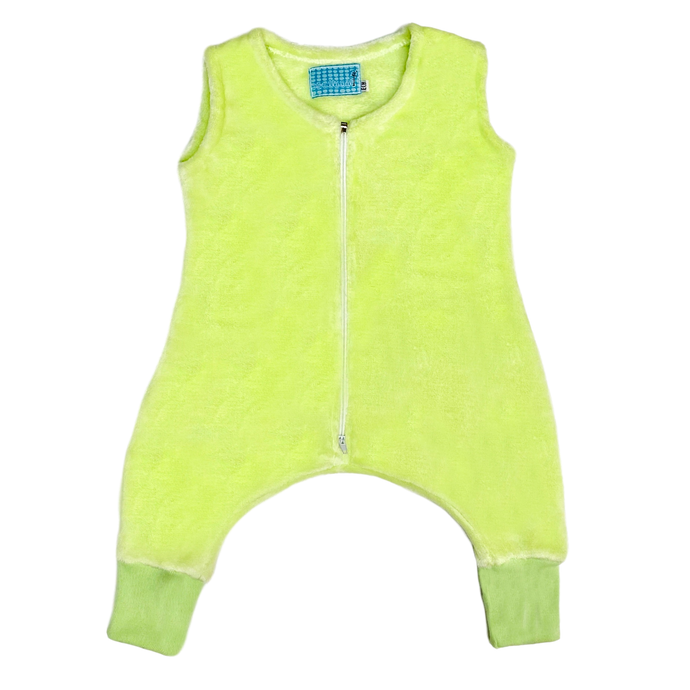 saquito con pies de cobija para dormir verde limon 