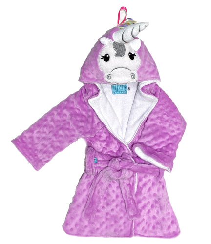 Bata toalla unicornio niña lila colores regalos