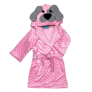 Bata de toalla perrita rosa para niñas y bebes